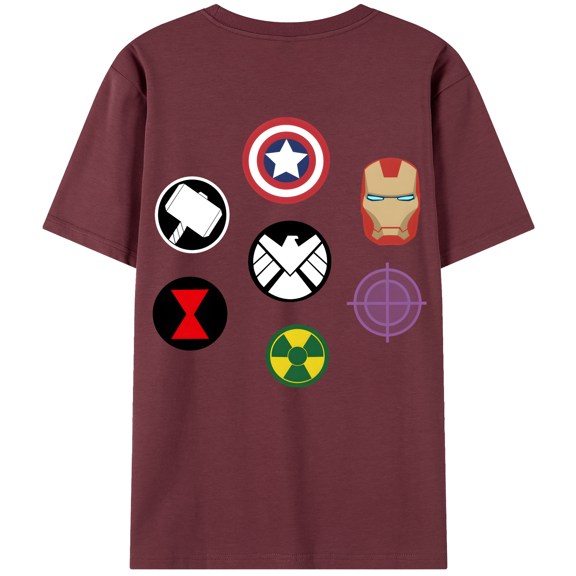 （画像用） アベンジャーズ The Avengers 綿100％半袖Tシャツ（背面プリント）